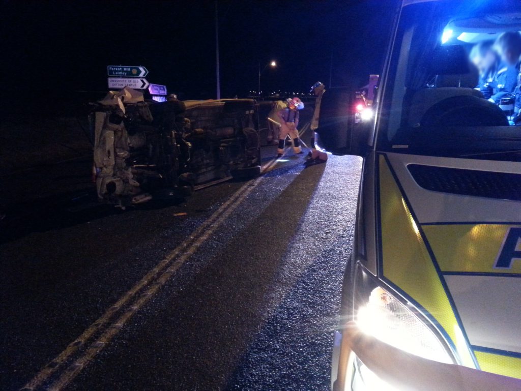 A man suffered head and spinal injuries in this crash at Gatton. A man suffered head and spinal injuries in this crash at Gatton.